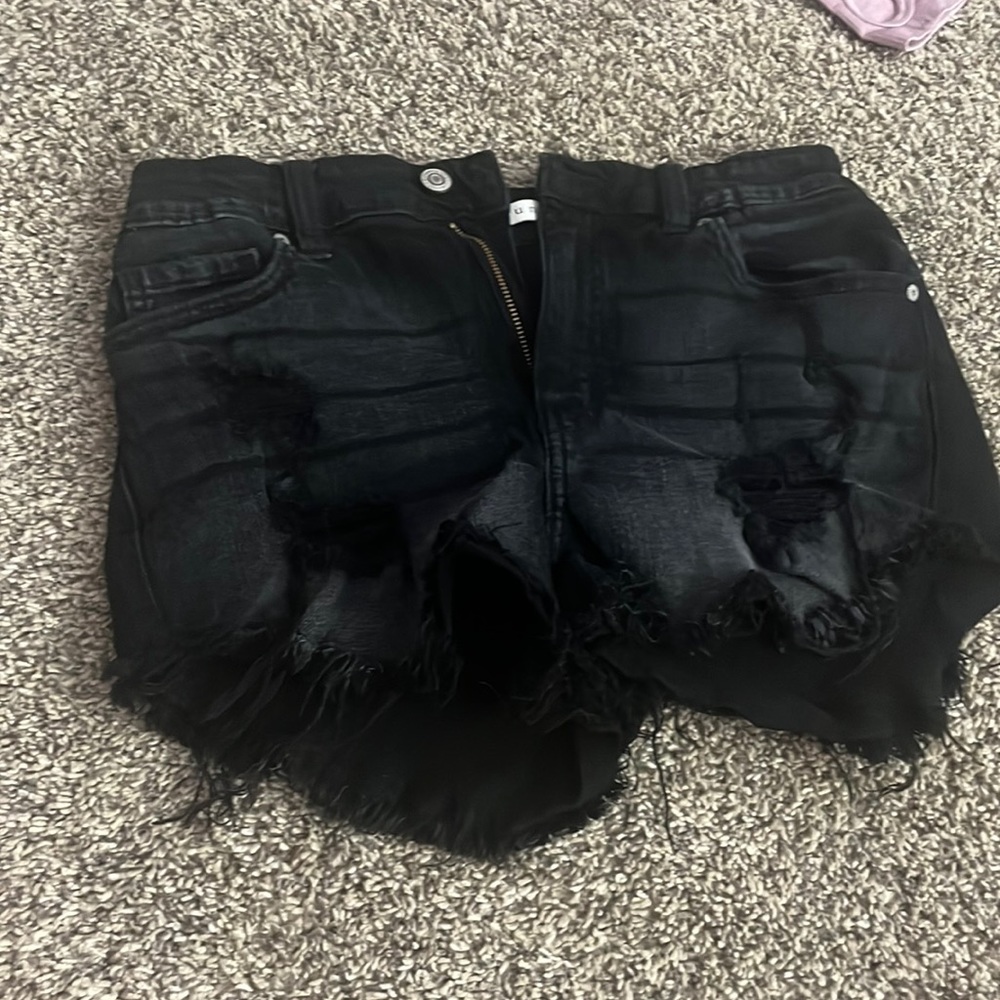 Black jean shorts from dry goods